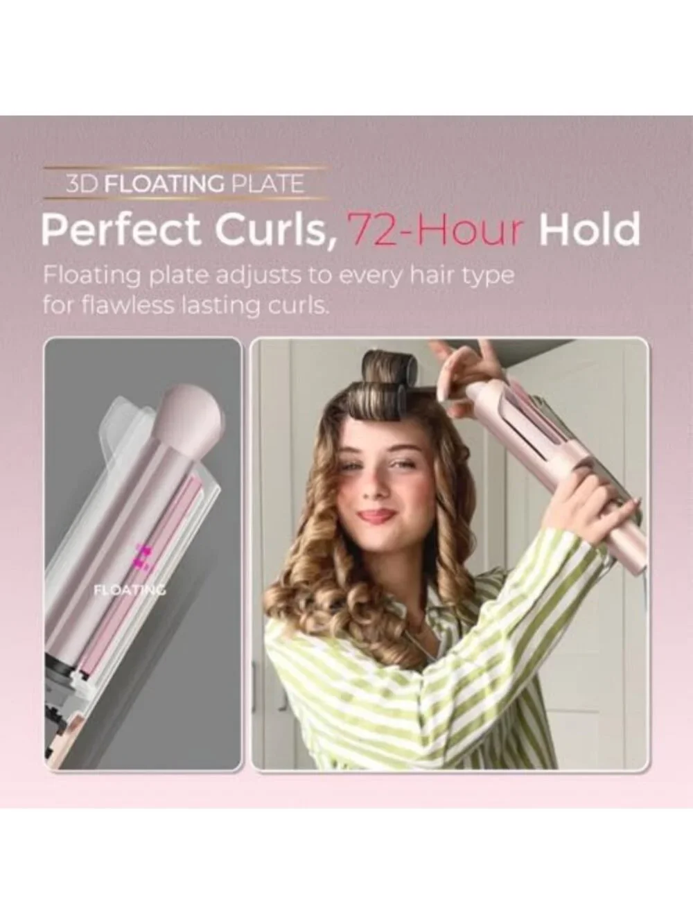 Automatic Rotating Curling Iron - Long Barrel Ceramic Curler for Women